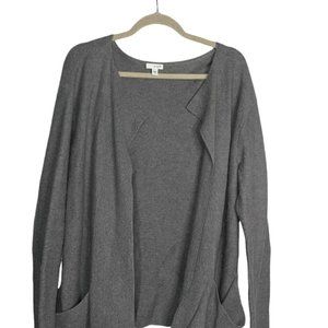 Cardigan Open Front Gray Sz M